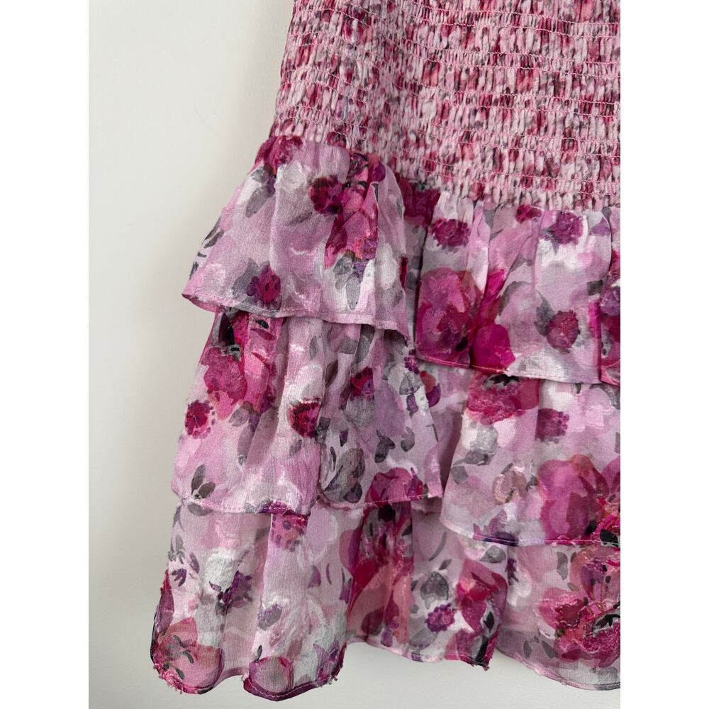 Love Shack Fancy Silk Floral Mini Ruffle Skirt Size Medium EUC - Picture 3 of 7